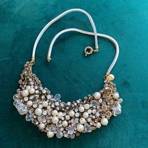 Gorgeous Necklace with leather  adjustable collar